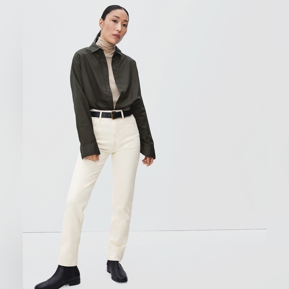 Everlane Original Cheeky Jeans Cream 29 ankle - Picture 2 of 7